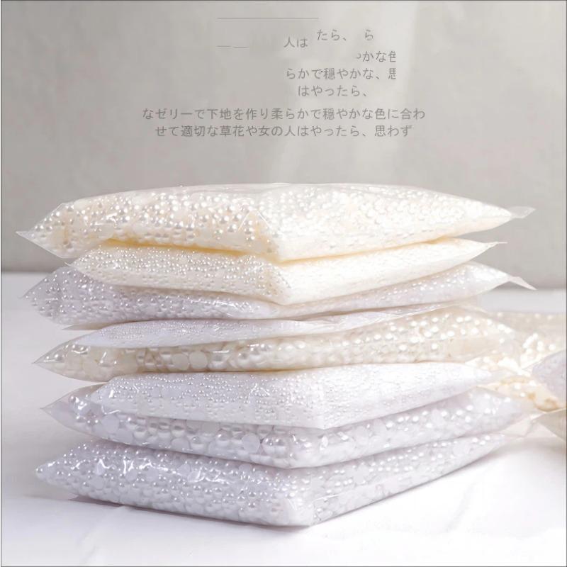 Nail Pearl 10000pcs Nail Shop Round Flat Bottom Pearl Half Circle Pearl Small Rice White Pure White Diamond Nail Jewelry