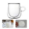 Walled Glass Double Mugs Heat Resistant Tea Milk Lemon Juice Coffee Water Cup