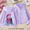 2025 New Purple Jacket Boys' and Girls' Sportswear Children's Top Hoodie KPop Devil Hunter Zipper Hoodie