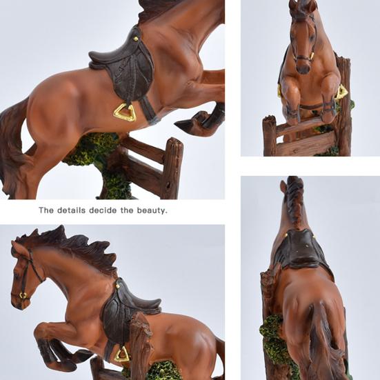 Running Horse Statue Miniature Pony Figurine Resin Simulation Animal Sculpture Home Office Bookshelf Decoration Ornament