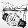 Time100 Multifunctional Men's Watch, Date, Day of the Week, Day/Night Display, Japanese Movement, Black Leather Belt, Office Worker, Popular Item,
