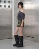 Yeolin Belted Camo Mini Skirt (Camo)