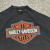 Vintage 80s Harley Davidson Logo TShirt Mens XL Single Stitch Black R.K Stratman Unisex T-Shirt
