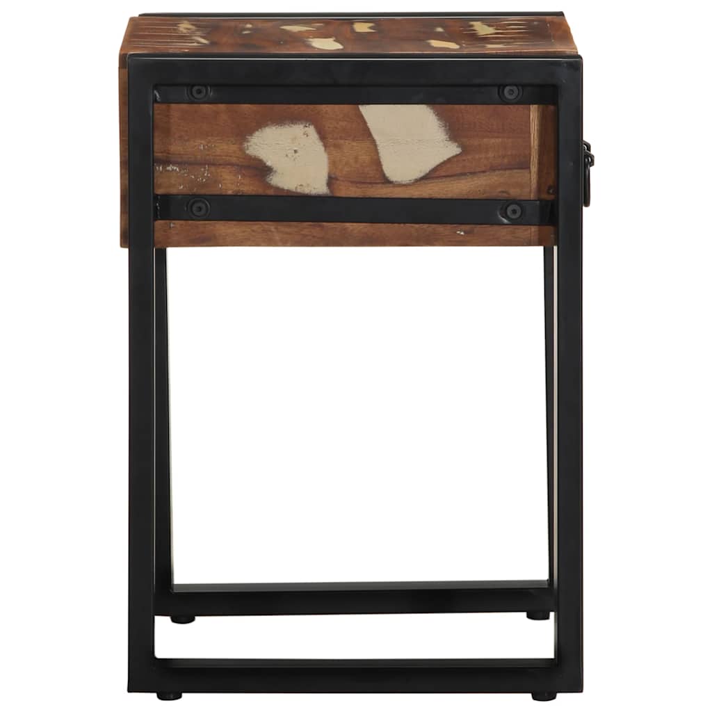 Side Table Multicolored 35 X 35 X 50 Cm Solid Reclaimed Wood