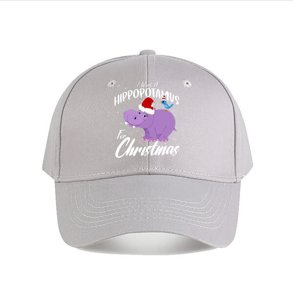 Christmas Hippopotamus Santa Hat Blue Bird Baseball Cap Fashion Unisex Sunhat Womens Outdoor Sports