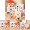 Holz-Tier- und Charakter-Gesichtsausdruck-Puzzle für Kinder, Lern-Gehirnjoggel-Spielzeug