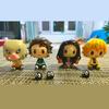 4Pcs/Set Q Version Demon Slayer Sitting Ghost Doll 5cm Tanjiro Nidouzi Inosuke Zenizu Figure Action Figure Movie Model Toys