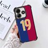 FootBall Number 7 10 19 Plating Phone Case For Xiaomi Redmi Note 14 15 Pro Plus 13 12 11 11S 11T 10 9S 9 5G Anti-Fall Airabag Co