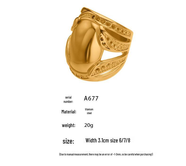 Oumaijia Stal Nierdzewna Pozłacana 18k Pierścień Ochraniacz Kciuka