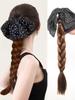 Braids Ponytails Synthetic Wig Polka Dot Bow Hair Accessories Braided Ponytail Wig Bow Hair Accessories Braided Wig