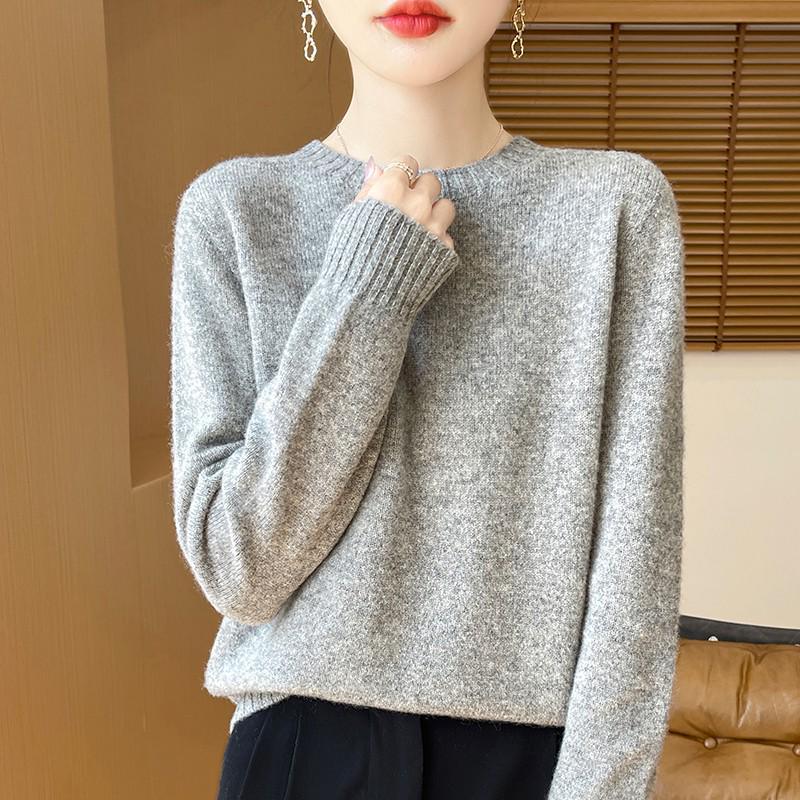 100% Pure Wool Loose Knit Fashion Sweater - Cashmere Thickened Pullover for Autumn/Winter.