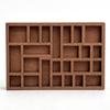 Retro Wood Plaid Box: Miniature Jewelry Stand & Mineral Specimen Storage Display