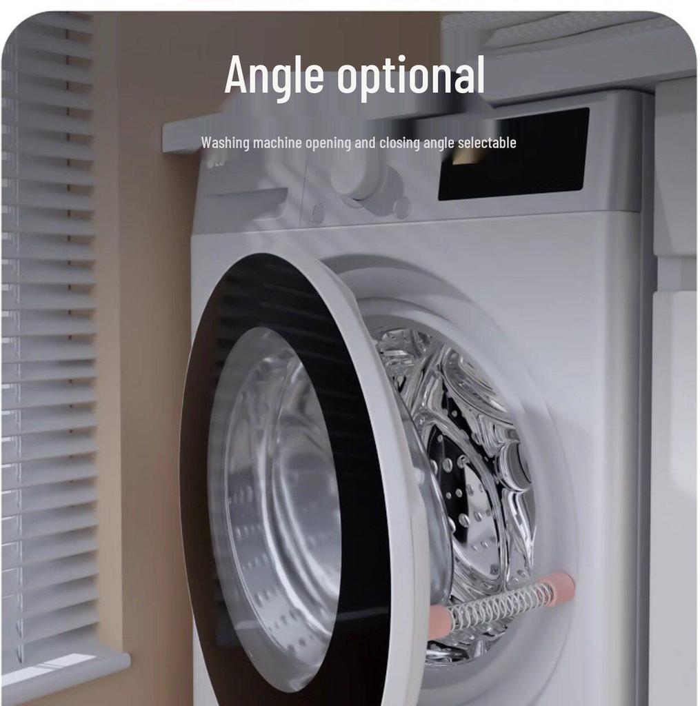 Magnetic Washing Machine Door Holder and Anti-Collision Buckle with Ventilation, Anti-Pinch Limiter, and Protective Door Stopper Sticker.