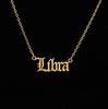 Stainless Steel 12 Zodiac Constellation Necklaces Letter Aquarius Aries Gemini Pisces Leo Sagittarius Pendant Necklace for Women