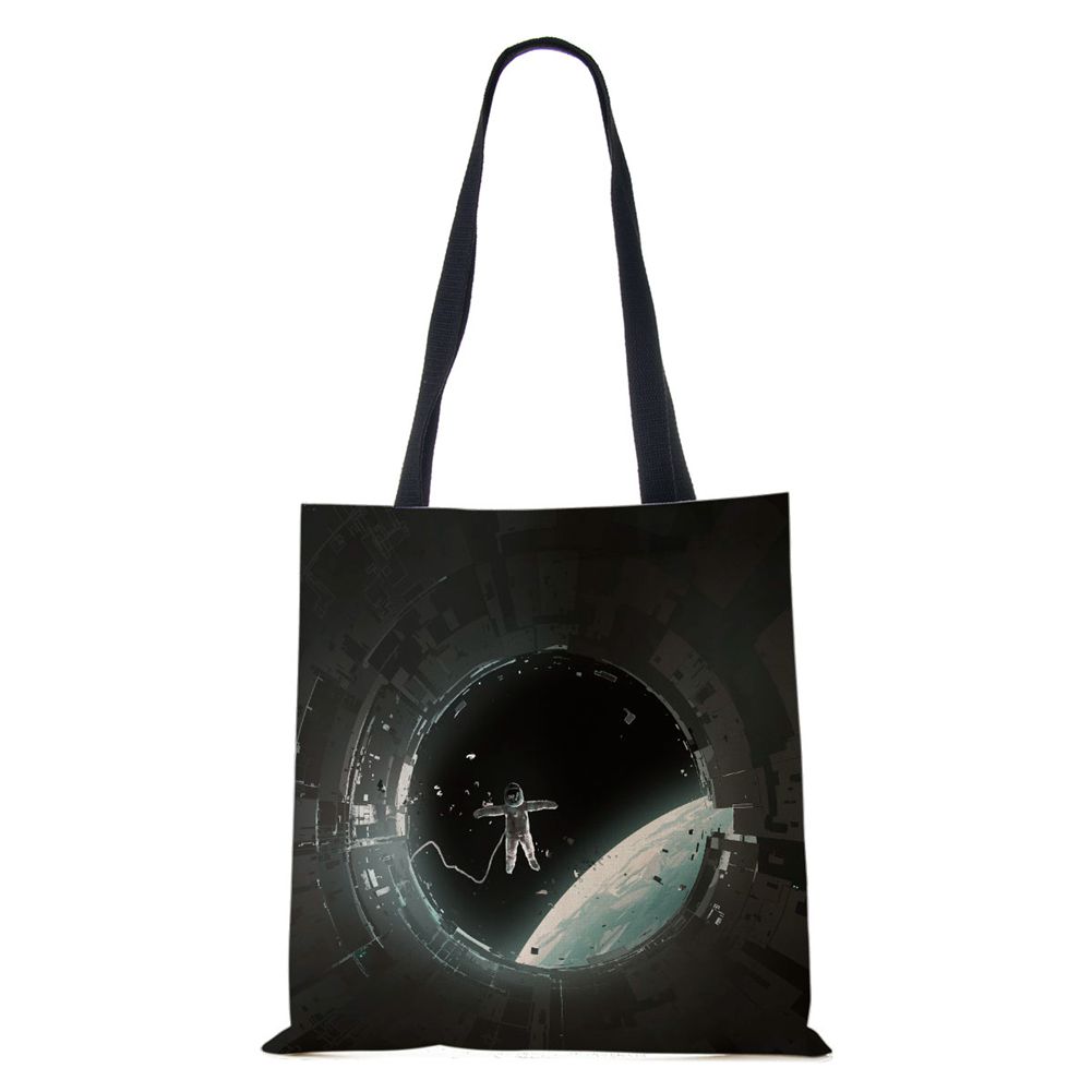 Damska płócienna torba na ramię Kosmonauta Harajuku 2022 Używana Duża pojemność Codzienna torebka Shopper Podróżna Torba Tote Książki KTY