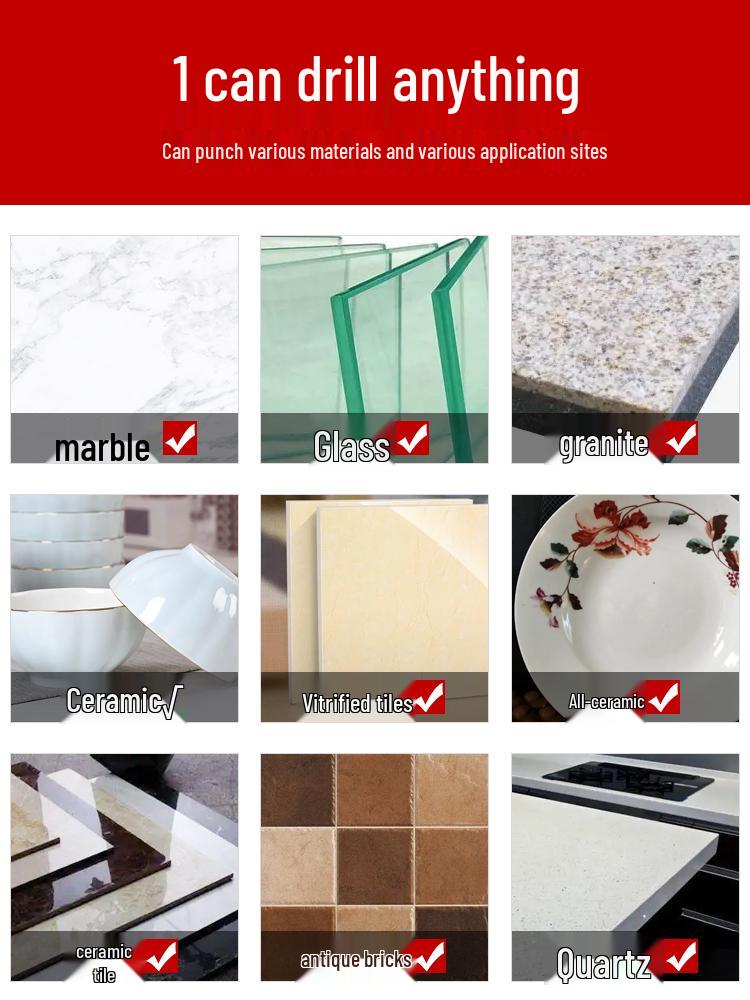 6mm Multifunctional Glass & Tile Drill Bit Set for Marble