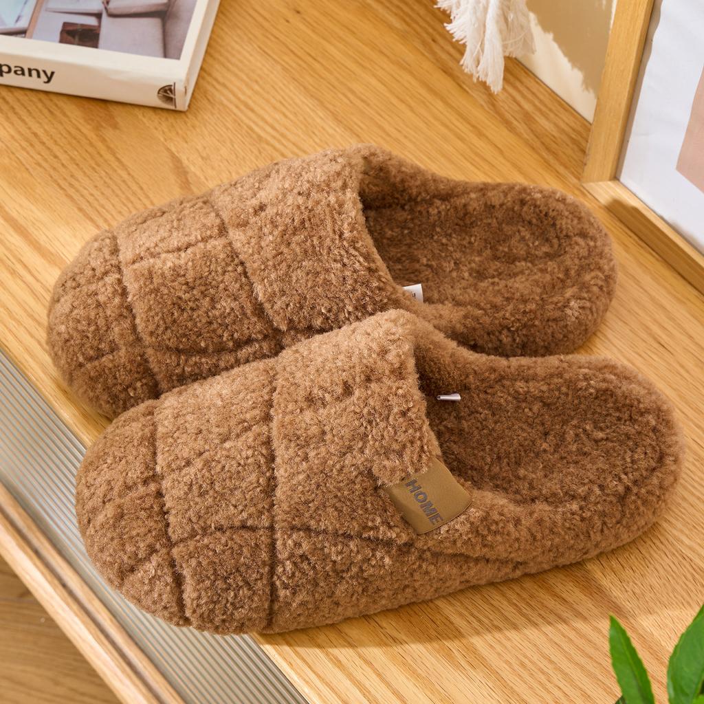 beef tendon sole plush cotton slippers autumn and winter indoor home thick bottom non-slip warm fashion high-end cotton mop