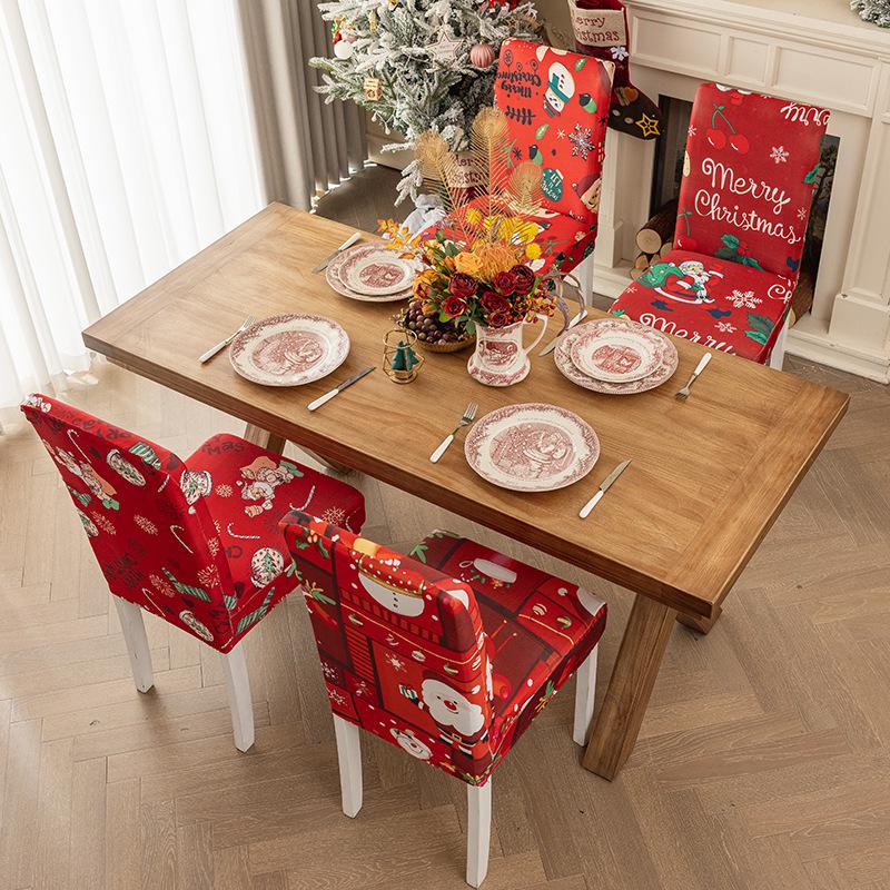 Christmas Chair Cover New Decorative Dining Chair Cover Holiday Decorative Elastic Chair Back Cover Christmas Chair Cover