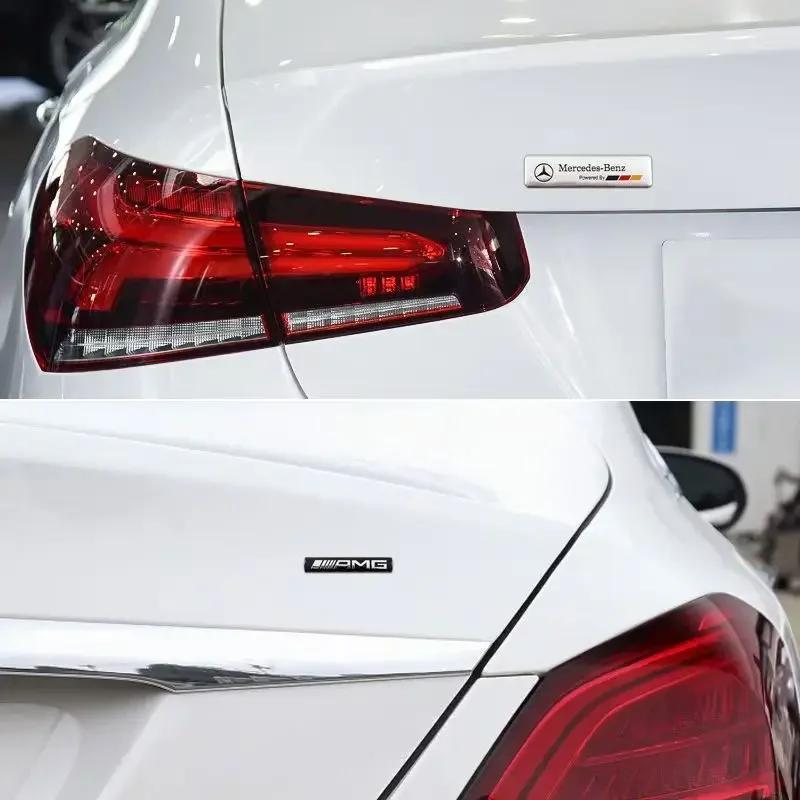 3D Aluminum Car Body Trunk Decoration Badge Sticker Auto Accessories AMG W108 W124 W126 W140 CLE A B C D Class For Mercedes Benz