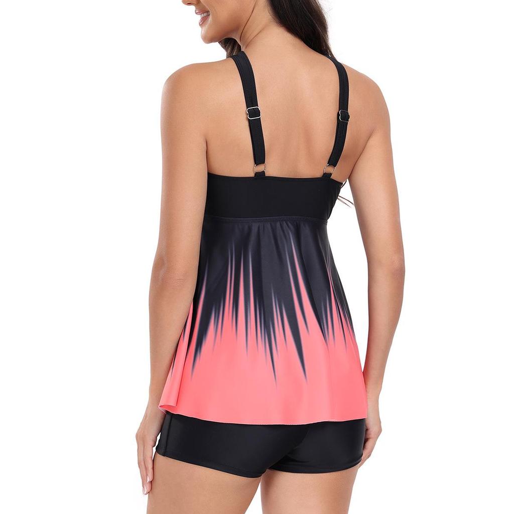 2025 Women's Gradient Tankini Set with Boyshorts - European & American Style