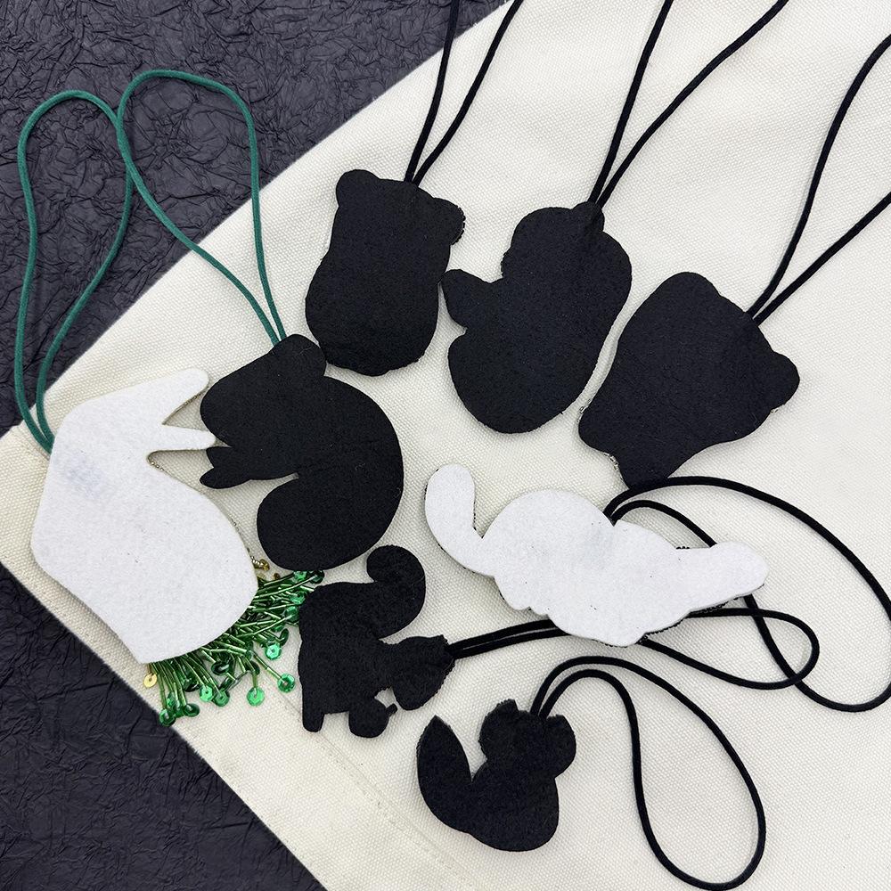 Handmade Rabbit Flower Heart Beaded Patch Key Chain Bag Charming Pendant Hang Lanyard Decoration Diy Clothing Applique Patches