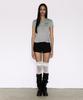 FANCY CLUB Striped Hooded Flare Top (Gray) F26Qb072