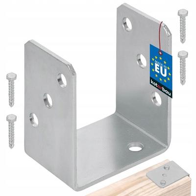 Base De Poteau En U À Visser - 80 Mm - Acier Galvanisé À Chaud - Argent