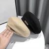 Winter and Autumn Fashion Solid Color Keep Warm Bailey Hat Women Retro Leisure Versatile Octagonal Hat Painter Artist Hats