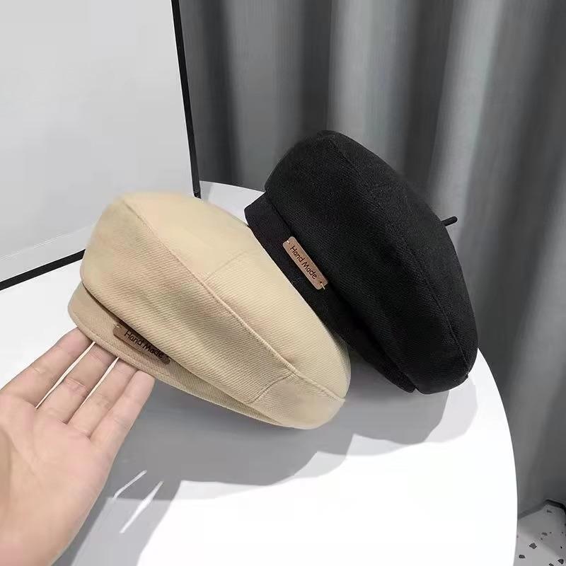 Winter and Autumn Fashion Solid Color Keep Warm Bailey Hat Women Retro Leisure Versatile Octagonal Hat Painter Artist Hats