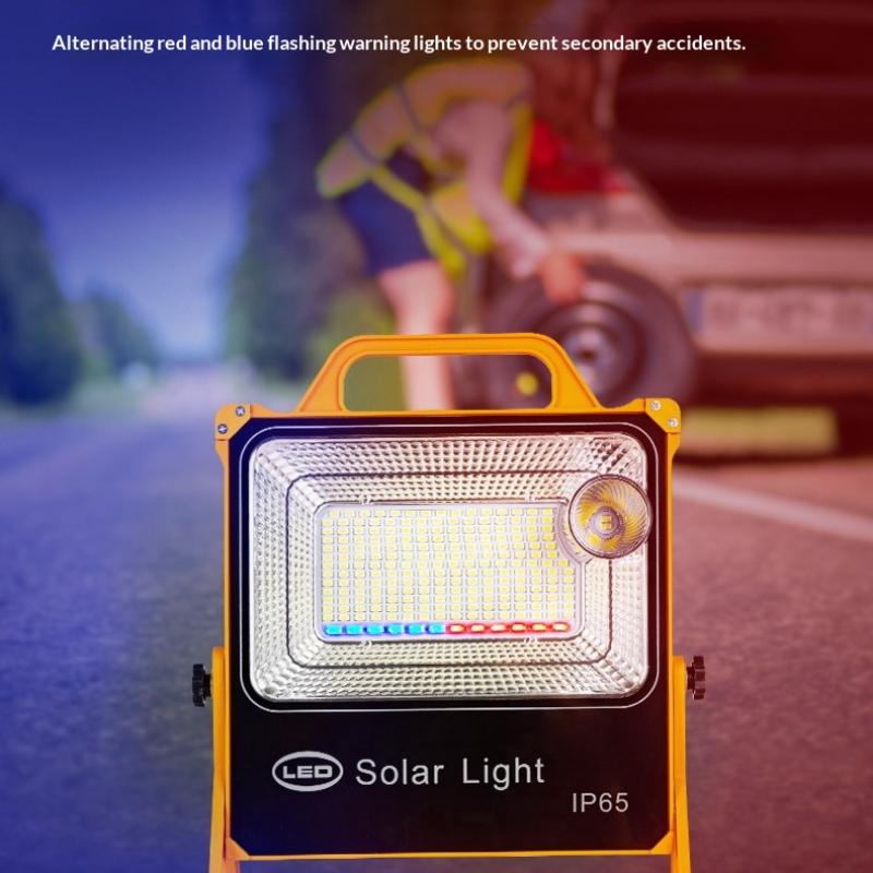 Portable Led Solar Flood Light With Ip65 Waterproof High Brightness Perfect For Outdoor Camping Hiking Emergency Lighting