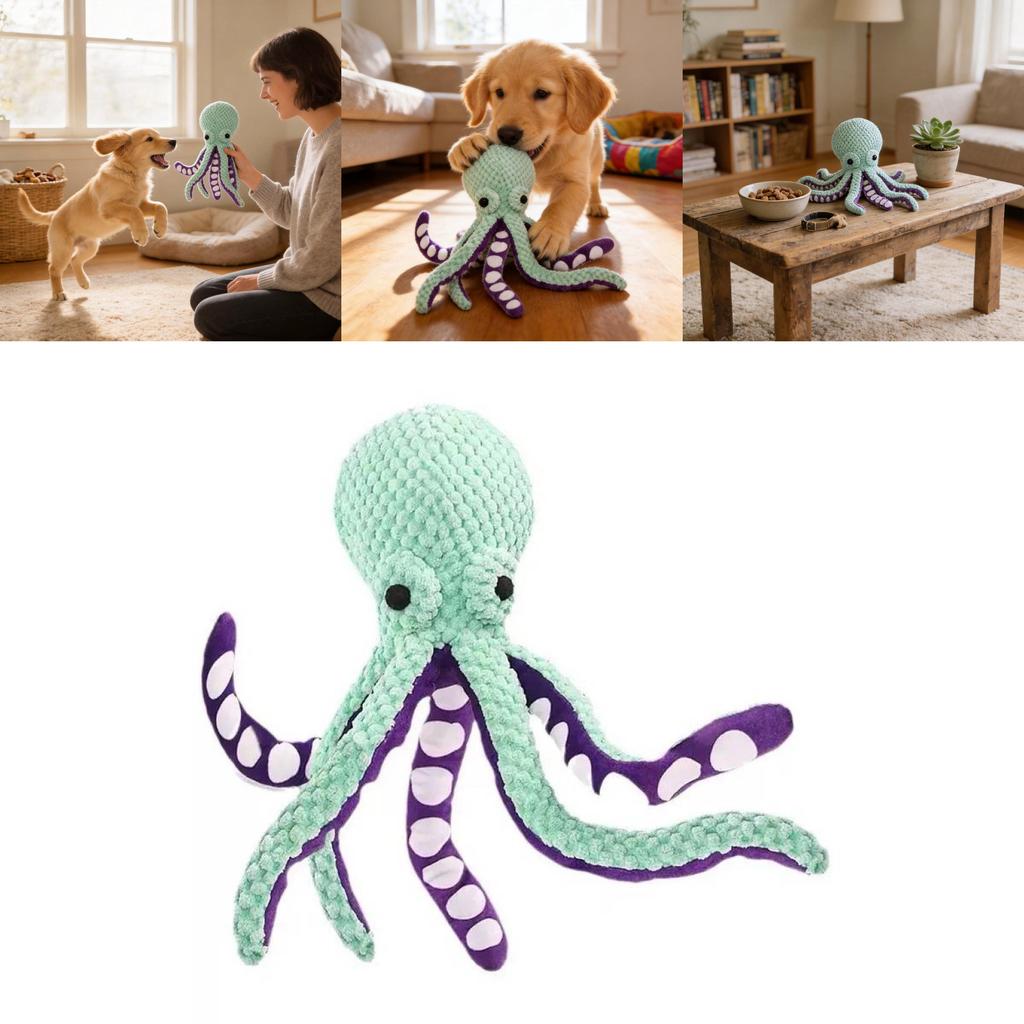 Pluche Octopus Knaagspeeltje Met Geluid Voor Hondentraining En Tandgezondheid