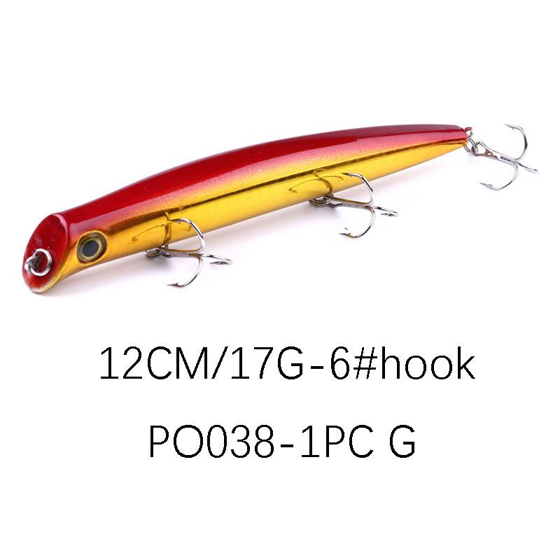 Surface Water Wave Resistance Lure17GLong Casting Jerkbait for Bass and Mandarin Fish, Specialized Fake Bait Hard Lure12CM