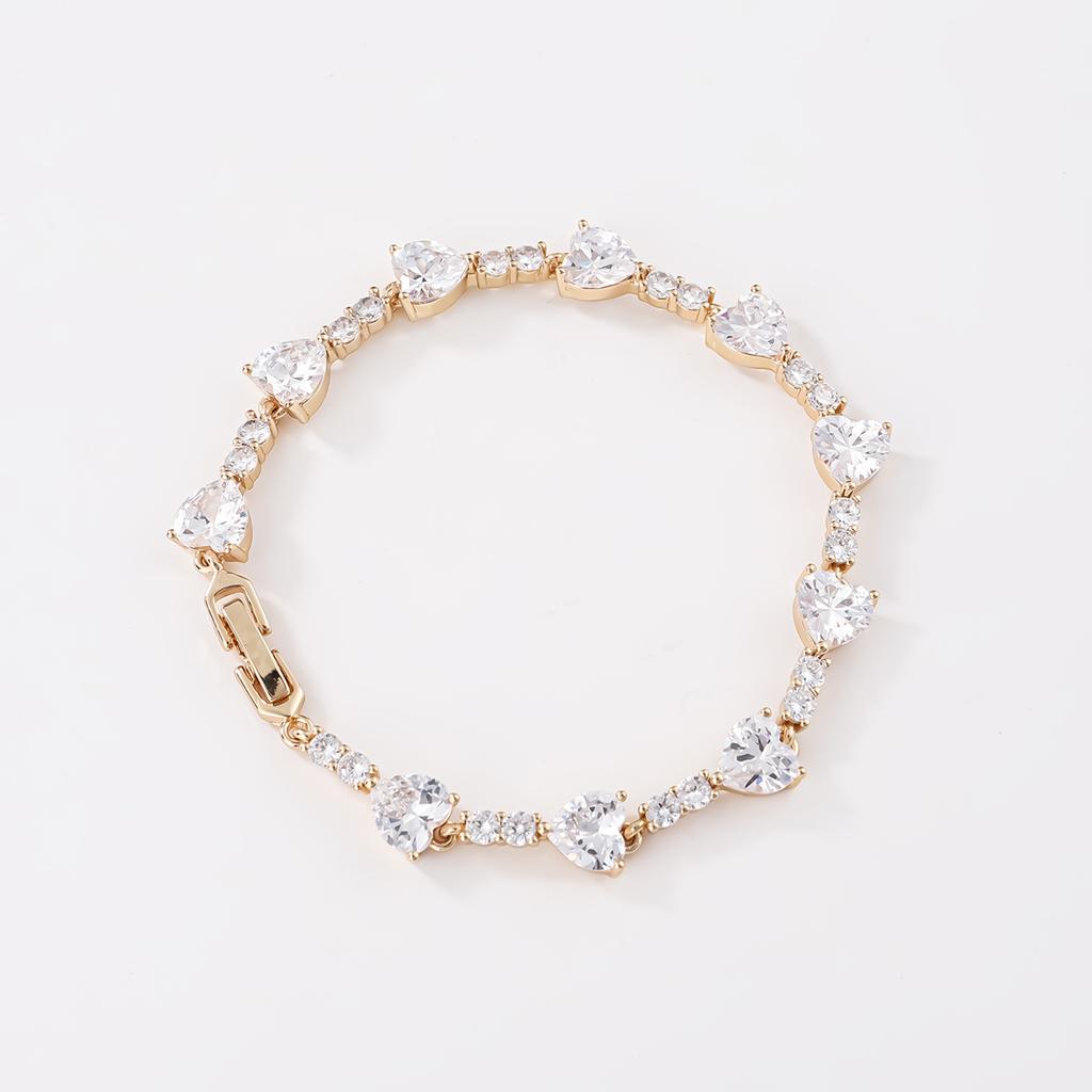 18K De Oro Gold Plated Cubic Zirconia Copper Pro Mayor Pulsera De Mujer Fashion Jewelry Custom Diamond Women Bracelet