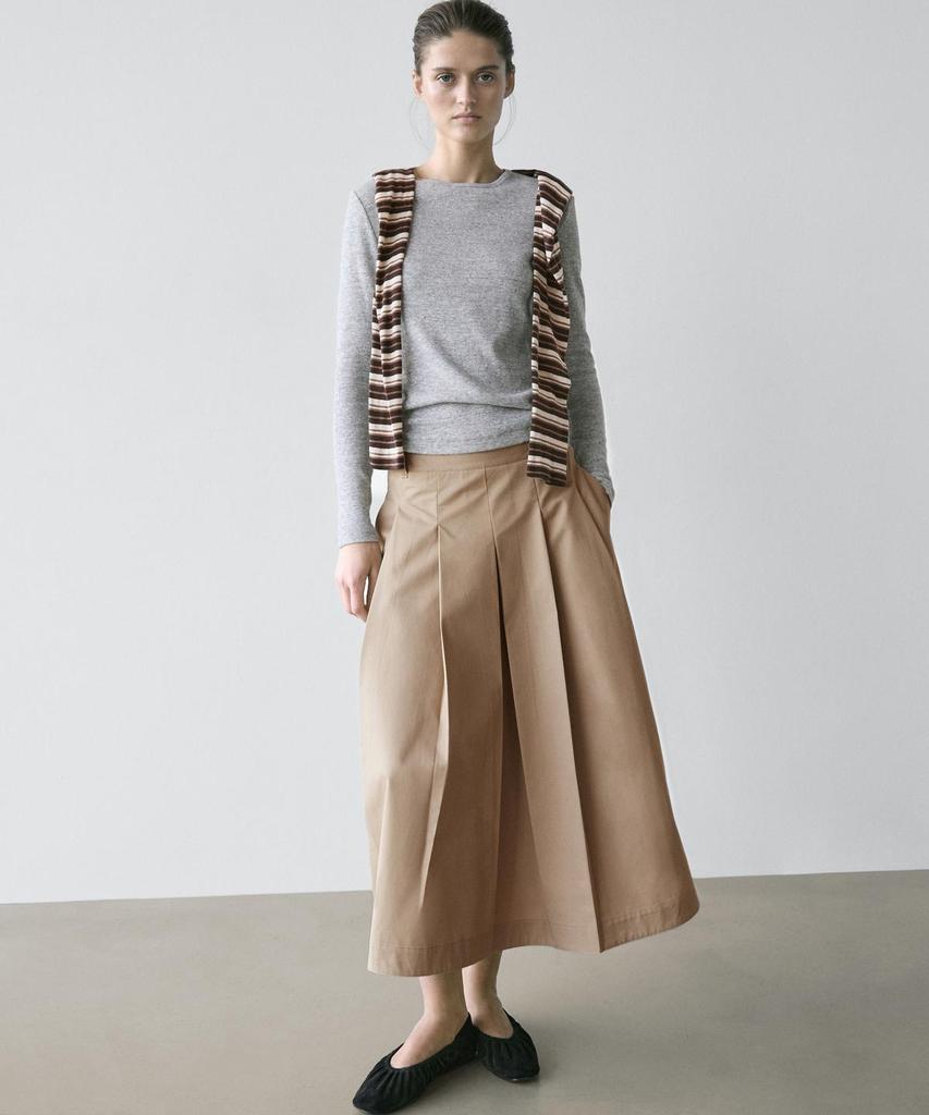 Masimodutti Box Pleated Midi Skirt