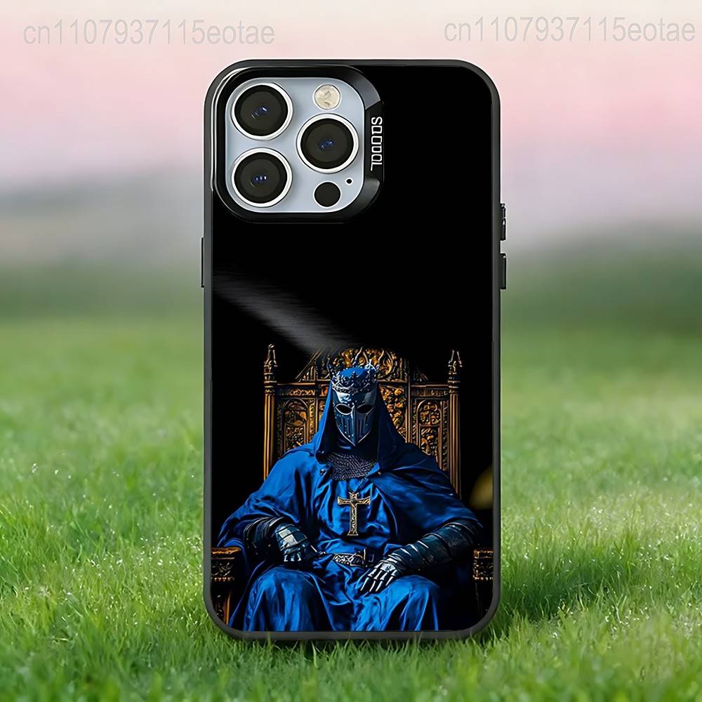 Crusaders Templar Knight Art Phone Case For iPhone 17,16,15,14,13,12,11,Pro,XS,Max,Plus,Mini,SE4,E Black Matte Shockproof Cover