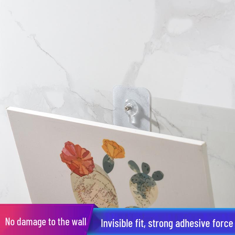No-Punch Traceless Adhesive Wall Hooks for Frames and Shelves