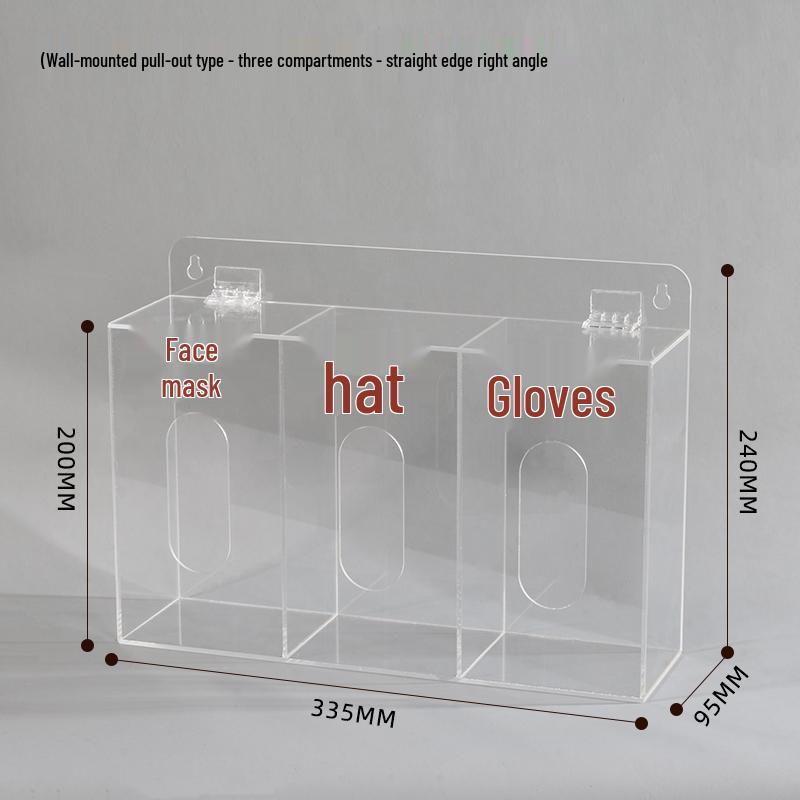 Punch-Free Wall-Mounted Acrylic Storage Box for Hats, Shoes, Gloves, and Masks