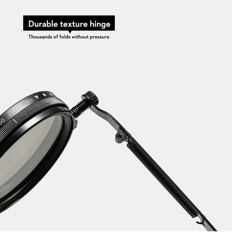 Leisure Round  Adjustable Dimming Double Filter Sunglasses Uv-Resistant Personalized Polarized Light Glasses Eye Protection