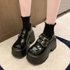 Fashion 8.5cm Women Loafers Shoes Flats Chunky Leather Shoes Woman Spring New 2025 Trend Fashion Casual Goth Cozy Zapatos De Mujer