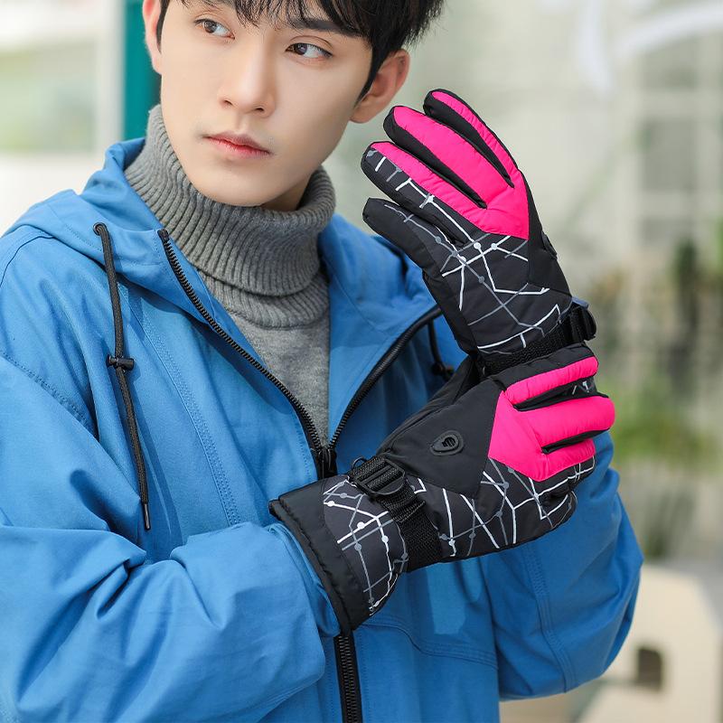 

Утепленные водонепроницаемые лыжные перчатки для зимних видов спорта на открытом воздухе, дышащие нескользящие теплые перчатки для катания, мужские флисовые перчатки