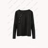Unisex Casual Slim Long Sleeve T-Shirt with Side Button Design
