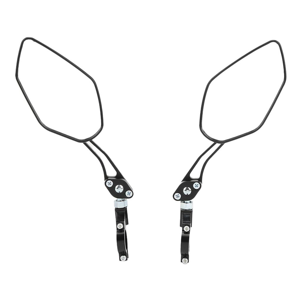 2pcs Bike Mirrors Adjustable Black Aluminum Alloy Bike Rear View Mirror for Mountain Bike Electric Bike Motorcycle