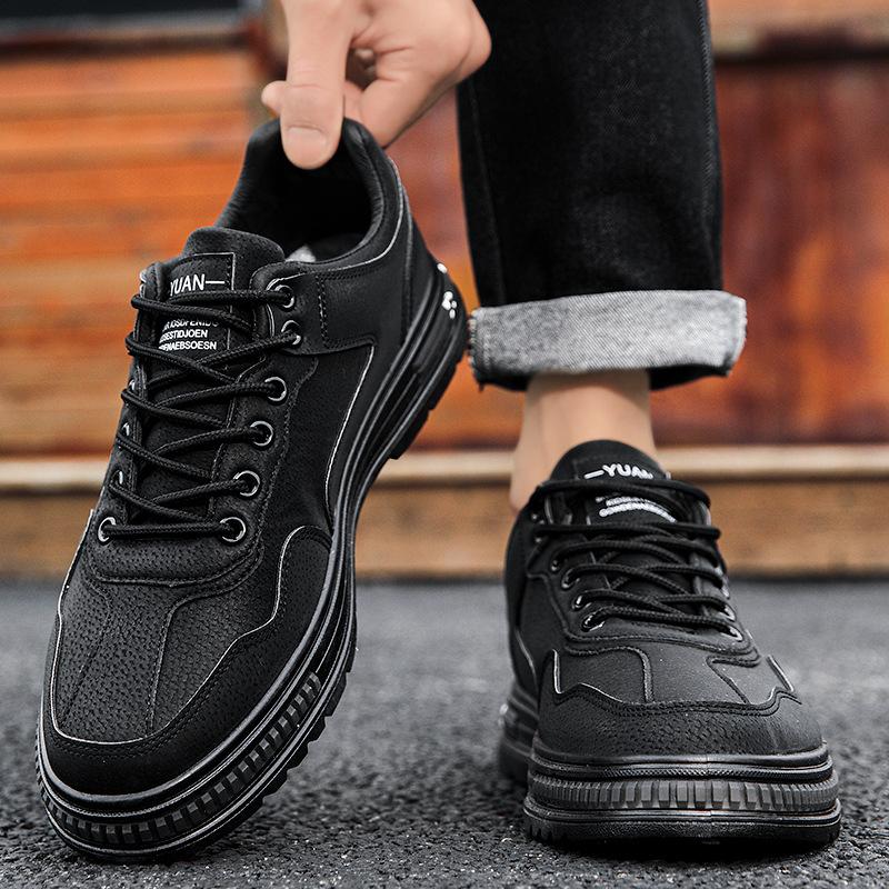 2024 autumn new non-slip and wear-resistant sports casual board shoes heightening soft sole men's fashion breathable versatile trendy shoes
