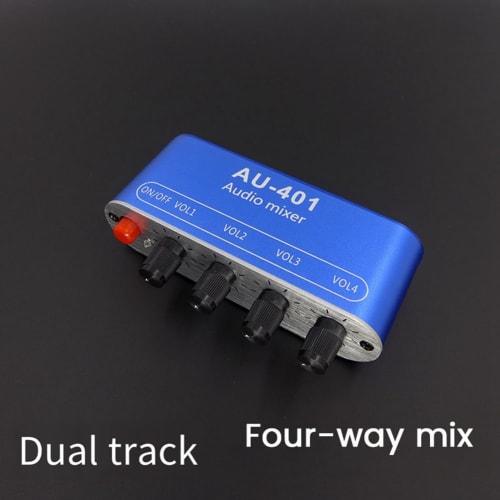 Bannik DC 5V-12V AU-401 Stereo Audio Mixer 4 Input 1 Output Separately Board Sound Mixing DIY Headphone Amplifier Durable