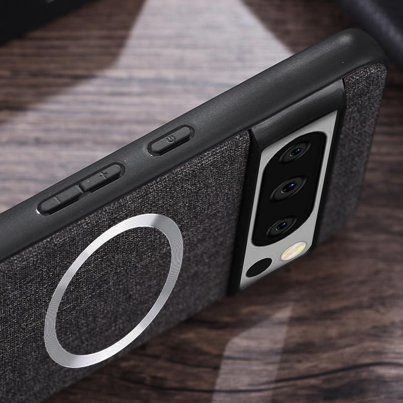 For Google Pixel 8 Pro Magnetic Case TPU+Cloth Dirt-Resistant Phone Cover