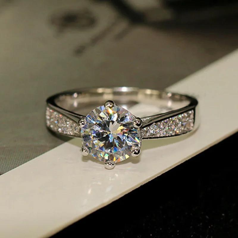 

Классические женские кольца из серебра 925 пробы с 6 крапанами, кольца с муассанитом для женщин, обещание любви, цирконий, помолвочные, свадебные, ювелирный подарок 8