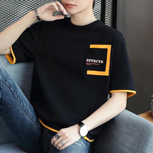 

Новая мужская футболка свободного кроя с коротким рукавом Ice Silk со стальным принтом — тренд весны/лета L