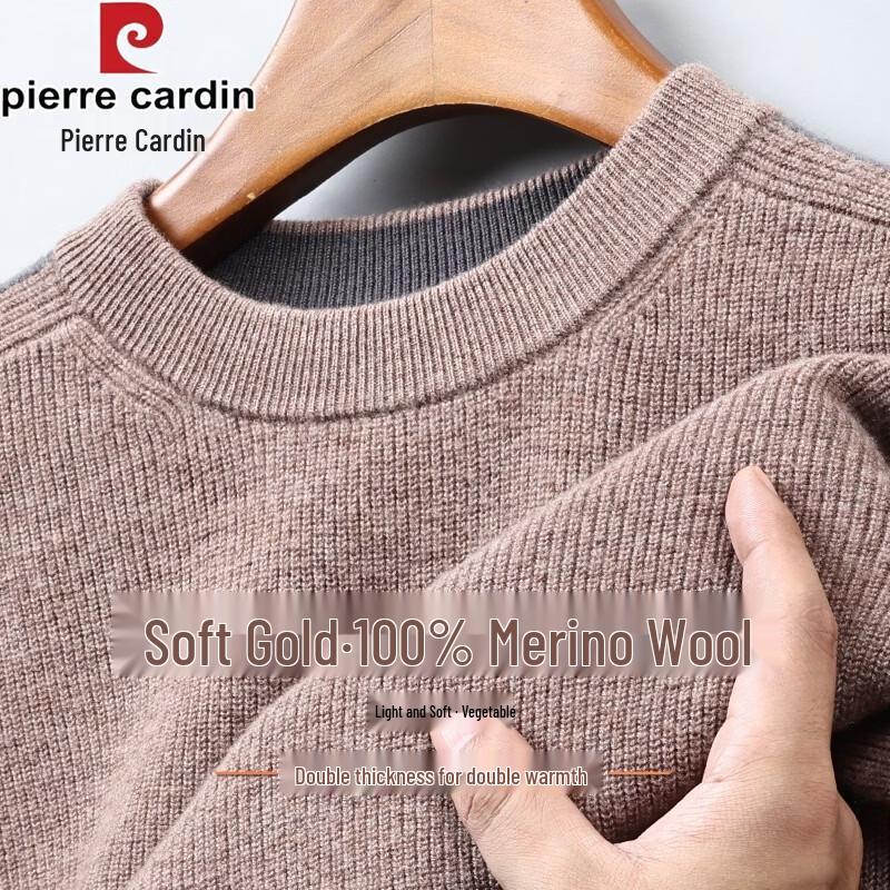 Pierre Cardin Men's 100% Pure Wool Crew Neck Sweater
