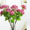 Artificial Hydrangea Lifelike 3 Flower Heads Decorative Simulation Flower for Home Wedding Office