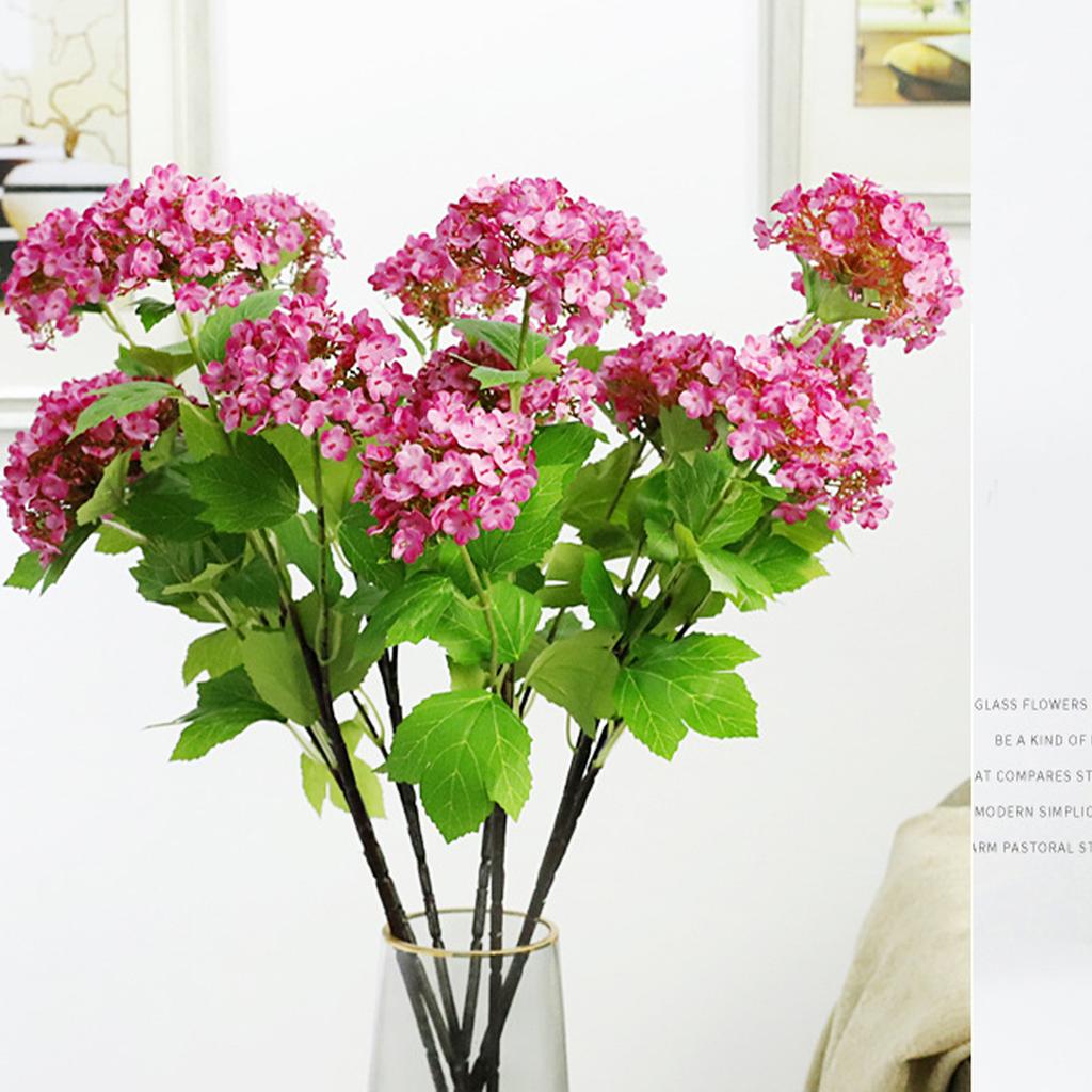 Artificial Hydrangea Lifelike 3 Flower Heads Decorative Simulation Flower for Home Wedding Office